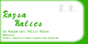 rozsa malics business card